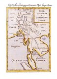 'Inde Ancienne A l'Orient Du Gange - Dass Alte Indien gegen Orient des Flusses Ganges' (Ancient India to the East of the Ganges), Allain Manesson Mallet, Frankfurt, 1719. Copper-engraving, handcolored in wash and outline. Decorative engraved map showing Burma and Thailand with Laos, Cambodia, Vietnam and the Malay peninsula.<br/><br/> 

The mythical 'Lake Chiamay or 'Lake Chiang Mai' is prominent in the upper centre of the map, but is unnamed.